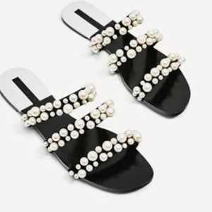 Zara pearl sandals
